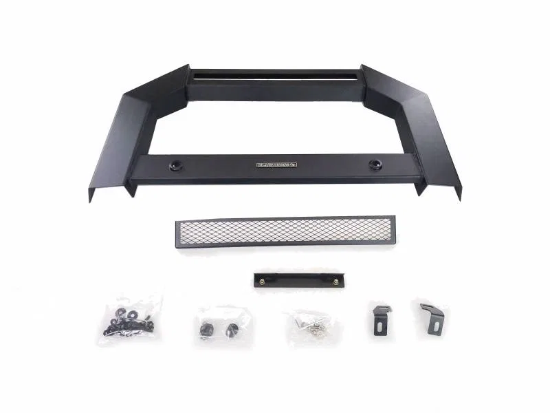 AB-NI25-NL – BLACK HORSE Bull Bar, Flat Rugged Style Powder Coated Matte Black Steel Without Skid Plate Without Light...